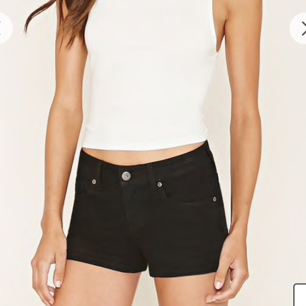 Black jean shorts